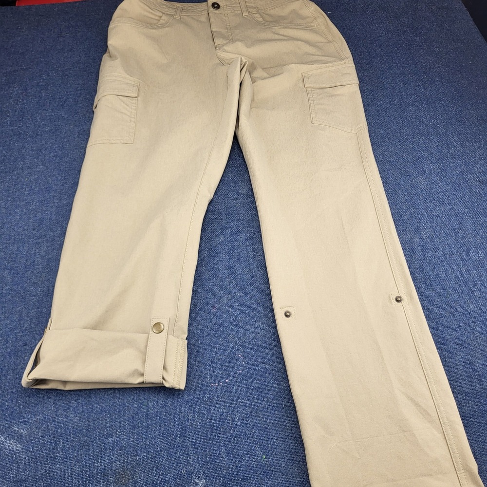 Eddie Bauer Womens Tan Roll Up Cargo Hiking Pants Size 6 Khaki Straight Leg